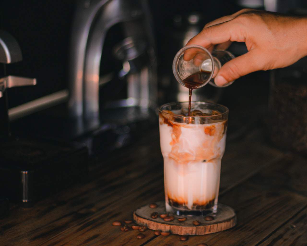 a mug with cold brew coffee