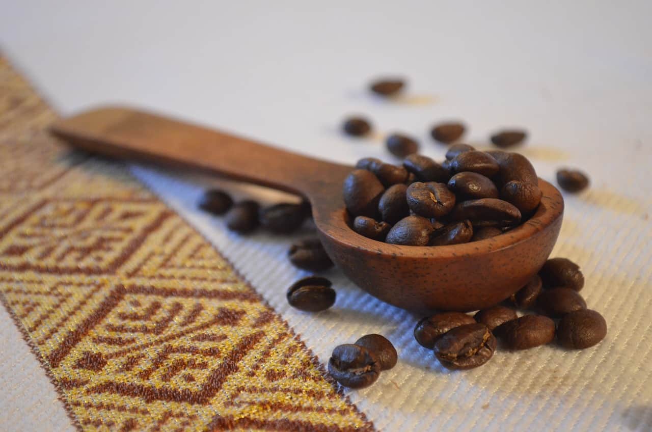 coffee beans in spoon