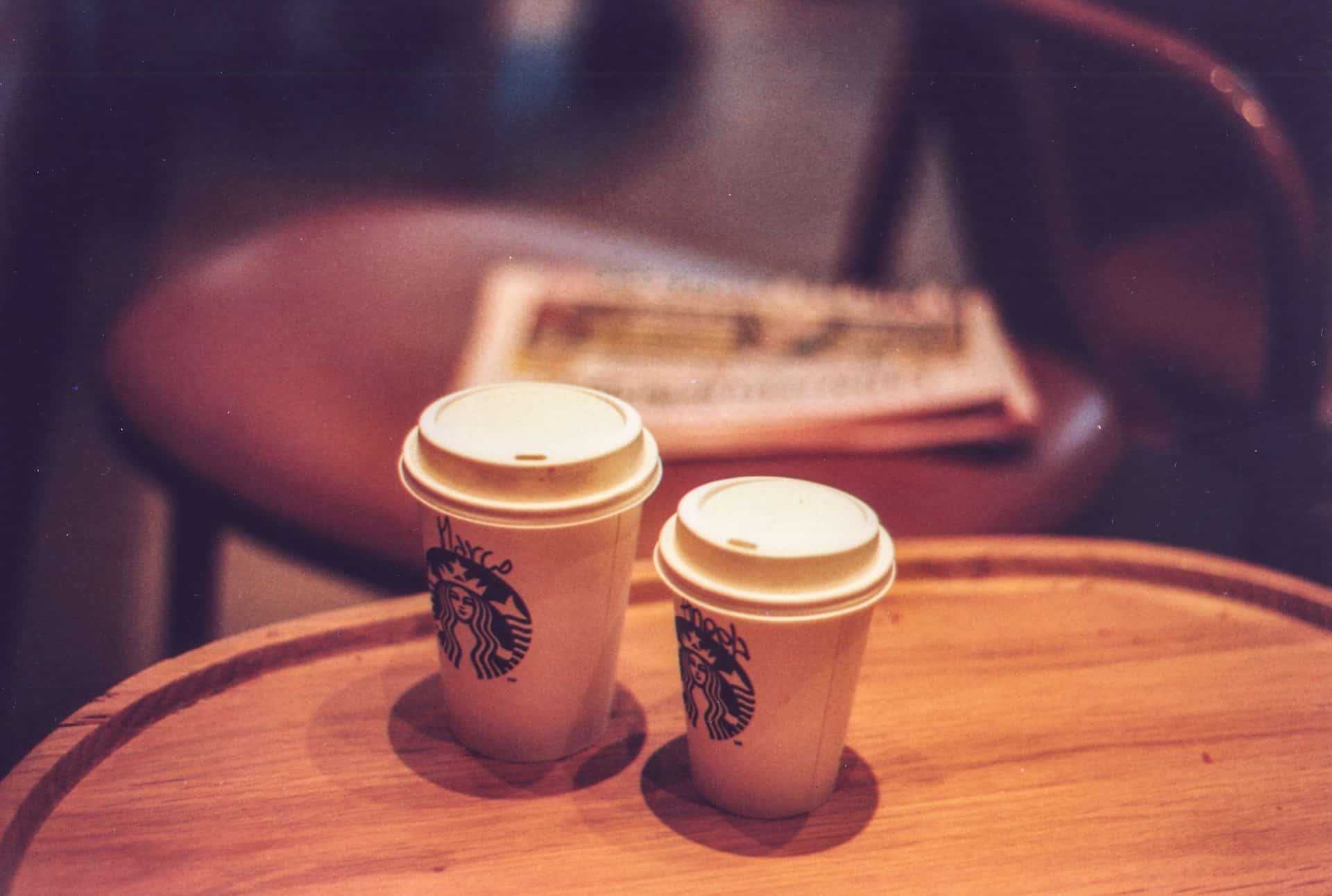 starbuck mug in a table